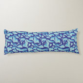 Coussins Longs Feuilles volants | Motif Feuille bleue (Dos)