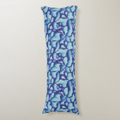 Coussins Longs Feuilles volants | Motif Feuille bleue (Devant (Vertical))