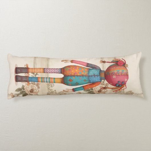 Coussins Longs Fille de tissu patchwork (Dos)