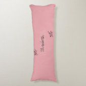 Coussins Longs Fille Floral Calligraphie Nom rose roux rouge (Devant (Vertical))