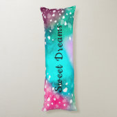 Coussins Longs Filles Basketball Aquarelle avec Coeurs flottants (Dos (Vertical))