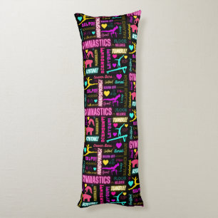 Coussins Longs Filles colorées Gymnastique Glossaire Typographie