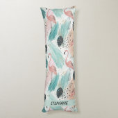 Coussins Longs Flamant rose d'aquarelle Motif tropical (Dos (Vertical))