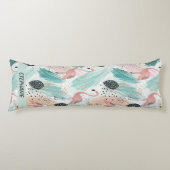 Coussins Longs Flamant rose d'aquarelle Motif tropical (Devant)