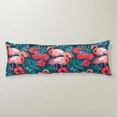 Coussins Longs Flamant rose et aquarelle du jardin tropical (Dos)