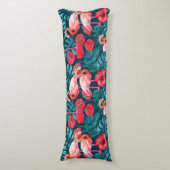 Coussins Longs Flamant rose et aquarelle du jardin tropical (Devant (Vertical))