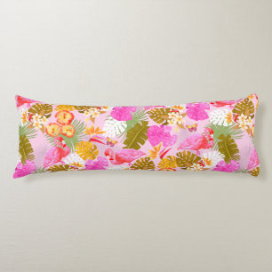 Coussins Longs Flamant rose Garden Rose