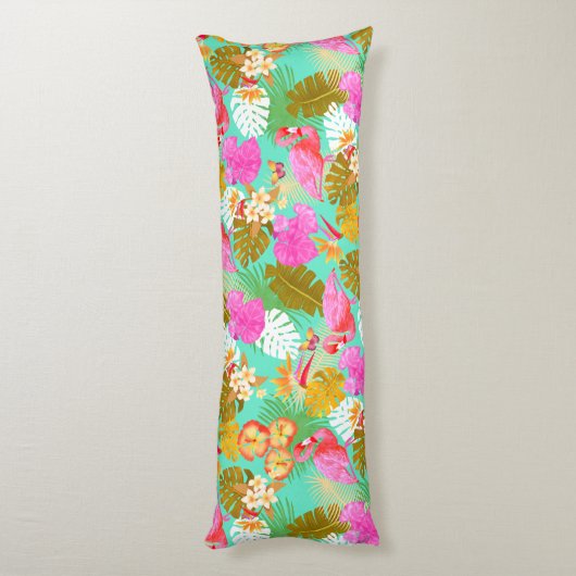 Coussins Longs Flamant rose Garden Turquoise (Dos (Vertical))