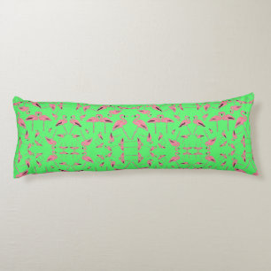 Coussins Longs Flamant rose scintillant cœur pailleté