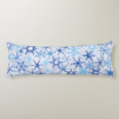 Coussins Longs Flammes de neige bleues gelées (Devant)