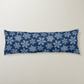 Coussins Longs Flammes de neige sur bleu foncé (Dos)