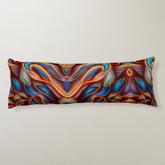 Coussins Longs Flammes rouges bleues Abstraites (Dos)