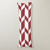 Coussins Longs Flèche Chevron Gras Deux Tons Blancs Rouge (Devant (Vertical))