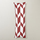 Coussins Longs Flèche Chevron Gras Deux Tons Blancs Rouge (Dos (Vertical))