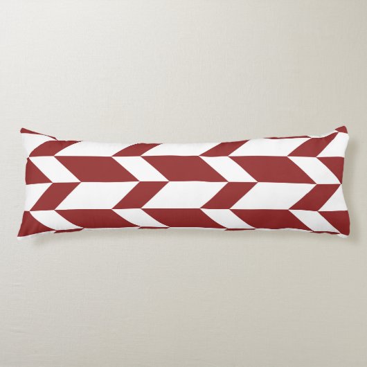 Coussins Longs Flèche Chevron Gras Deux Tons Blancs Rouge (Devant)
