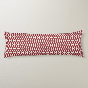 Coussins Longs Flèches croquantes opposées Chevron Rouge Blanc