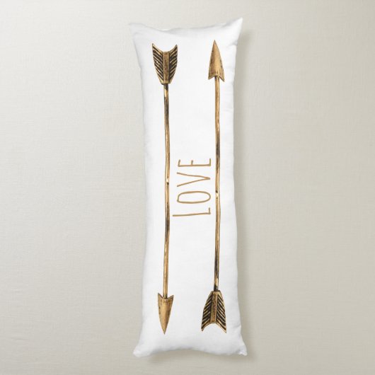 Coussins Longs Flèches tribales d'or classique Initiales de coupl (Dos (Vertical))