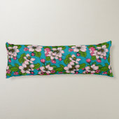 Coussins Longs Fleur d'Apple sur le turquoise (Dos)