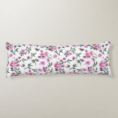 Coussins Longs Fleur de cerisier blanc sur blanc (Dos)