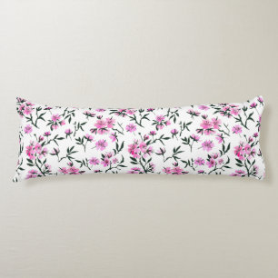 Coussins Longs Fleur de cerisier blanc sur blanc