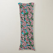 Coussins Longs Fleur de cerisier sur bleu (Devant (Vertical))