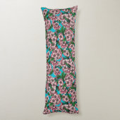Coussins Longs Fleur de cerisier sur bleu (Dos (Vertical))