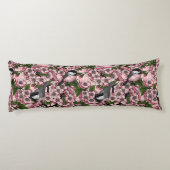 Coussins Longs Fleur de cerisiers et poulets roses (Dos)