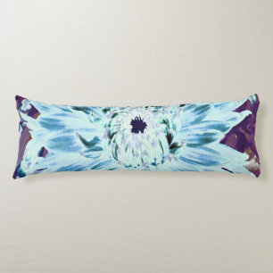 Coussins Longs Fleur de dahlia verte menthe et sarcelle