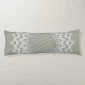 Coussins Longs Fleur de la vie - Fractal Mandala gris vert (Dos)