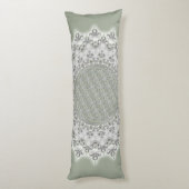 Coussins Longs Fleur de la vie - Fractal Mandala gris vert (Dos (Vertical))