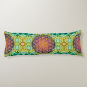 Coussins Longs Fleur de la vie - or - fractale 2 (Dos)