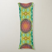 Coussins Longs Fleur de la vie - or - fractale 2 (Devant (Vertical))