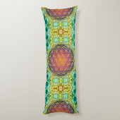 Coussins Longs Fleur de la vie - or - fractale 2 (Dos (Vertical))