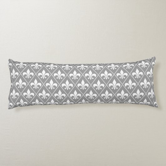 Coussins Longs Fleur de Lys gris (Dos)