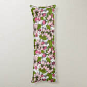 Coussins Longs Fleur de pomme sur blanc (Dos (Vertical))