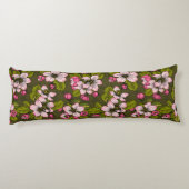 Coussins Longs Fleur de pomme sur vert foncé (Dos)