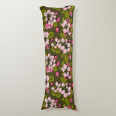 Coussins Longs Fleur de pomme sur vert foncé (Devant (Vertical))