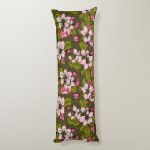 Coussins Longs Fleur de pomme sur vert foncé (Dos (Vertical))