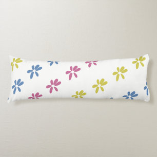 Coussins Longs Fleur de printemps colorée rose bleu jaune