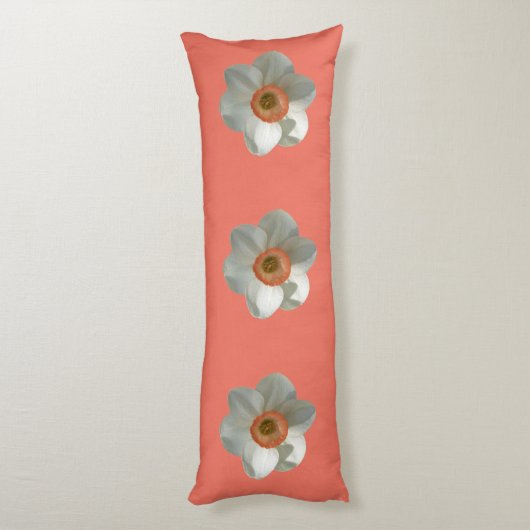Coussins Longs Fleur de printemps de jonquille rose (Dos (Vertical))