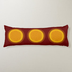 Coussins Longs Fleur de vie / Blume des Lebens - Jaune SUNNY