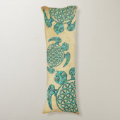 Coussins Longs Fleur de vie / Blume des Lebens tortue turquoise (Devant (Vertical))