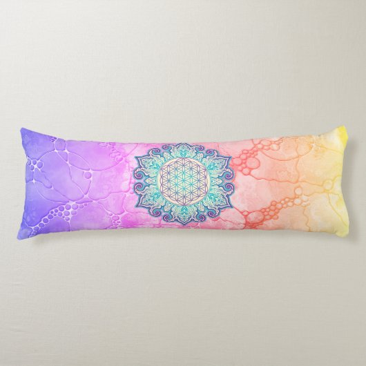 Coussins Longs Fleur De Vie - Indien Mandala 2 (Devant)