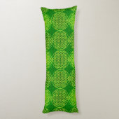 Coussins Longs Fleur de vie - motif de timbre - vert (Dos (Vertical))