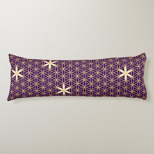 Coussins Longs Fleur De Vie - motif sans soudure - doré (Devant)