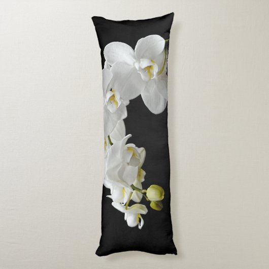 Coussins Longs Fleur d'orchidée blanche (Dos (Vertical))