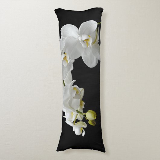 Coussins Longs Fleur d'orchidée blanche (devant Vertical)