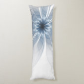 Coussins Longs Fleur imaginaire fractale bleue douce et tendresse (Dos (Vertical))