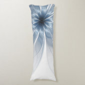 Coussins Longs Fleur imaginaire fractale bleue douce et tendresse (devant Vertical)