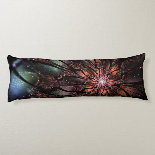 Coussins Longs Fleur imaginaire fractale douce et tendresse (Dos)